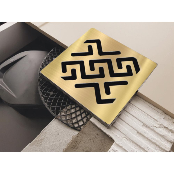 Душевой трап (10х10) Berges Wasserhaus Platz Antik 094160 бронза